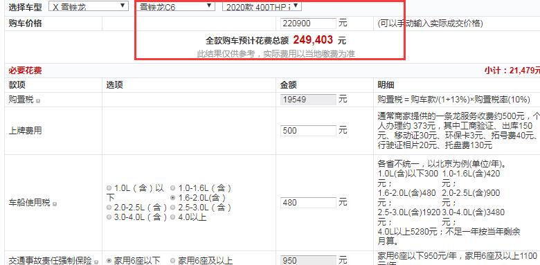 2020款雪铁龙C6 1.8T豪华型全款大概落地价多少？