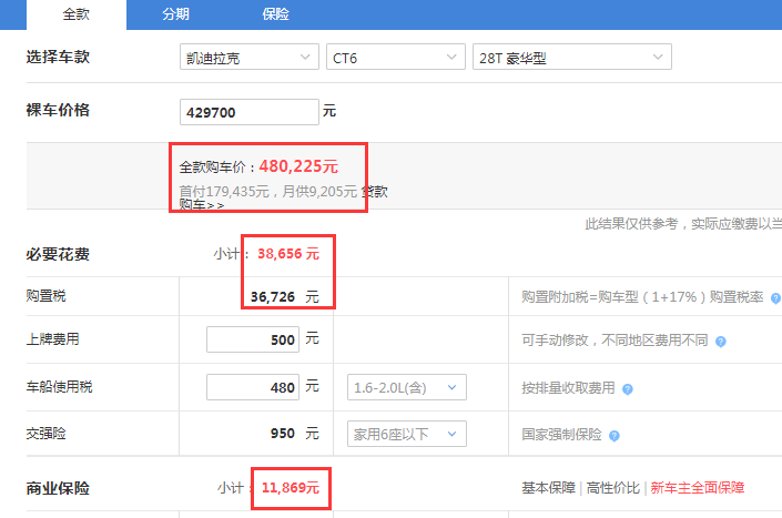 2020款凯迪拉克CT6豪华型多少钱可以提车？