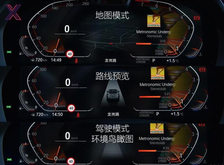 2020款宝马X6仪表盘显示内容图解
