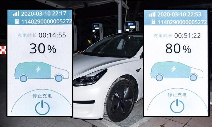 特斯拉国产model3充电测试