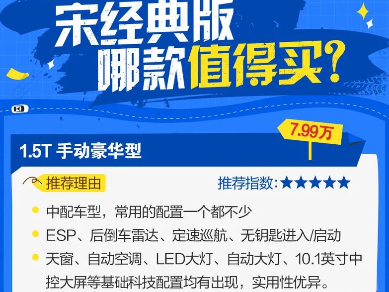 2020款比亚迪宋经典版买哪个配置好?