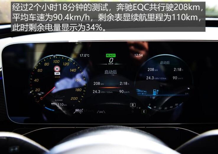 奔驰EQC高速续航里程多少?奔驰EQC续航测试