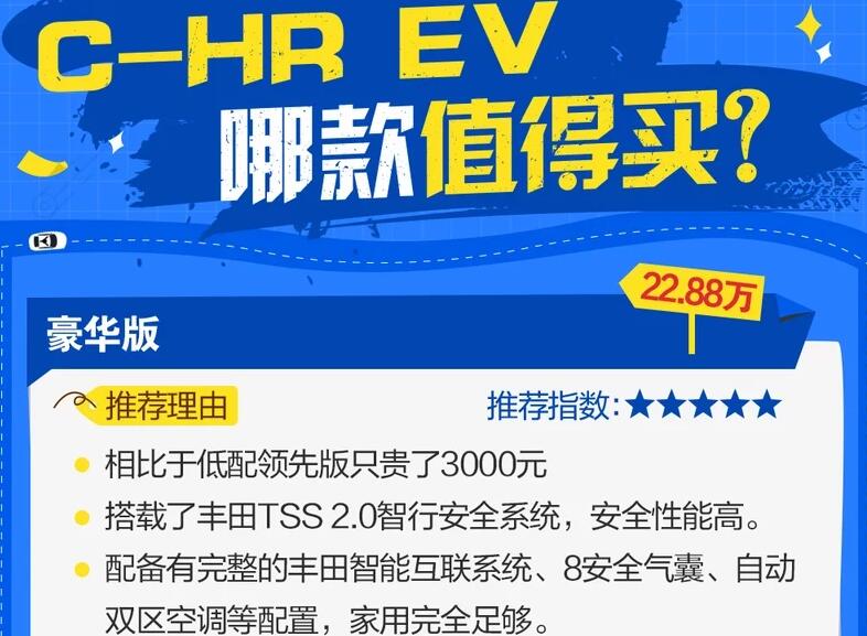 丰田C-HR EV买哪个配置性价比高？
