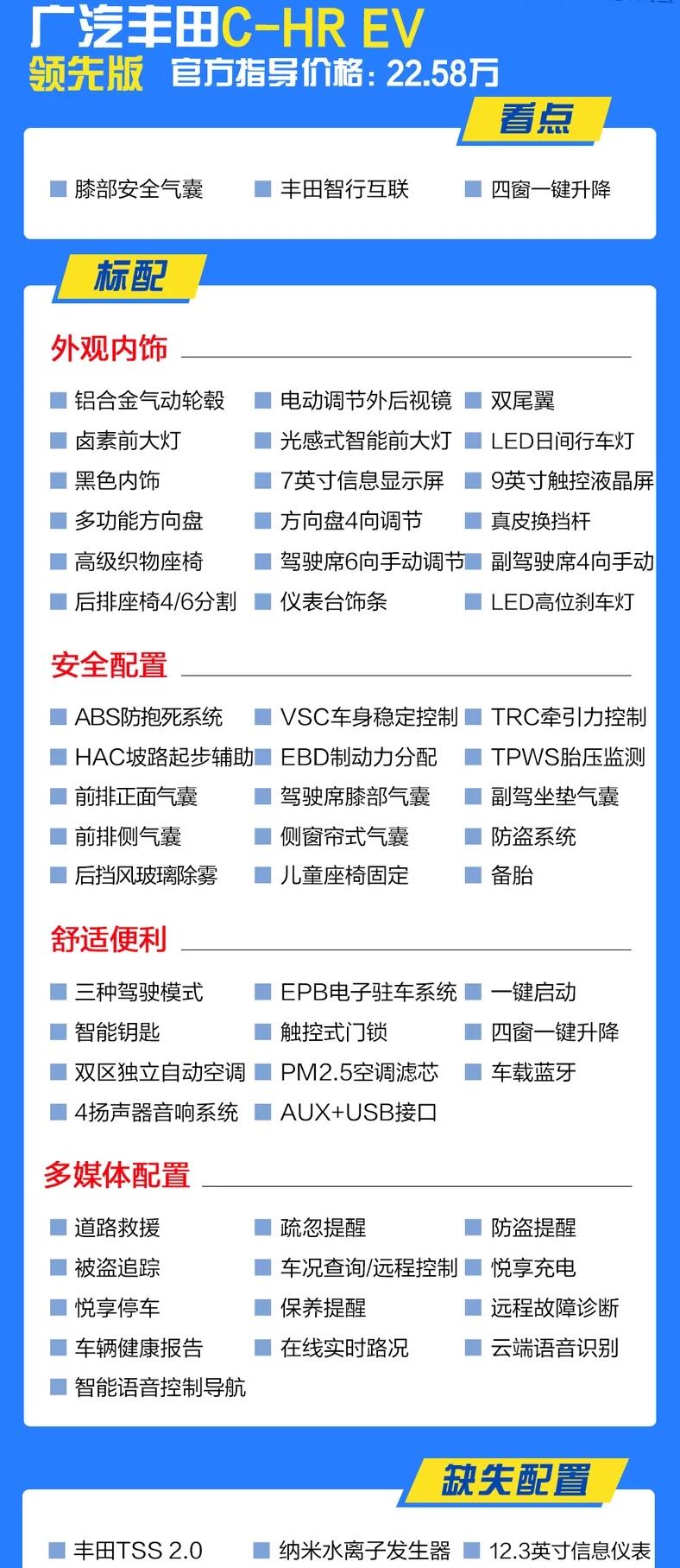 丰田C-HREV领先版怎么样？配置有什么？