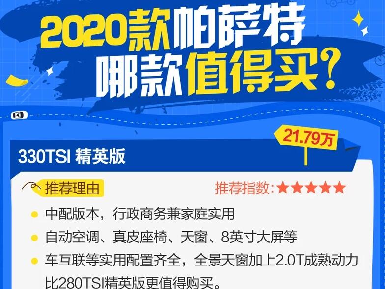 2020款帕萨特买哪款性价比高?2020帕萨特哪款值得买