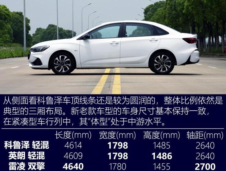 2020款科鲁泽轻混车身尺寸参数