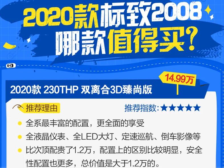 2020款标致2008哪款值得买?2020标致2008买哪个配置性价比高