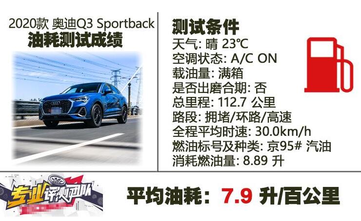 奥迪Q3轿跑油耗测试,奥迪Q3Sportback油耗怎么样？