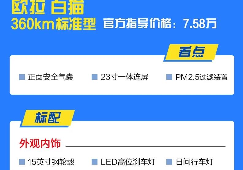 欧拉白猫360km标准型好不好？怎么样？