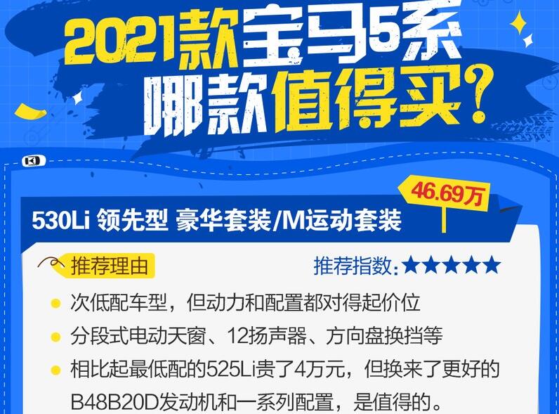 2021款宝马5系哪款值得买?2021款宝马5系买哪款性价比高