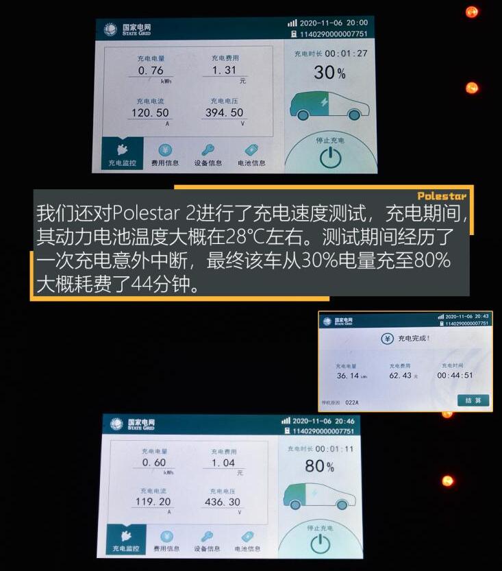 polestar2充电时间测试