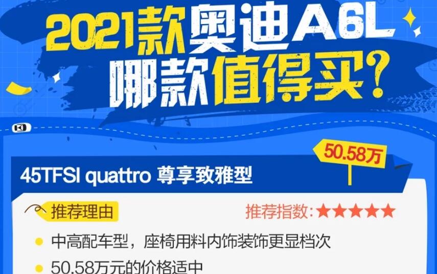 2021款奥迪a6l买哪款最好?奥迪a6l2021款哪款值得购买