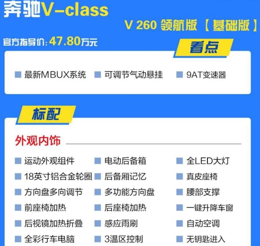 2020款奔驰V260领航版怎么样?奔驰V260领航版能买吗