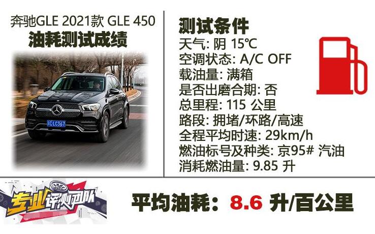 2021款奔驰GLE450油耗测试,2021款奔驰GLE450真实油耗