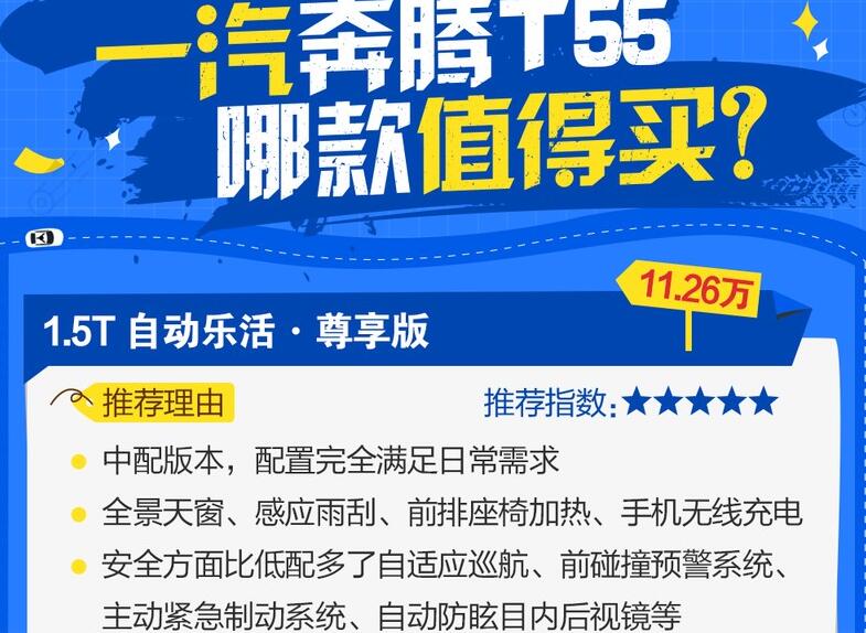 奔腾T55哪款值得买?奔腾T55买哪款好?