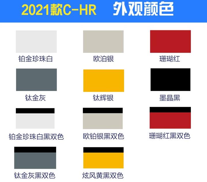 2021款丰田CHR颜色有几种？那种颜色好看